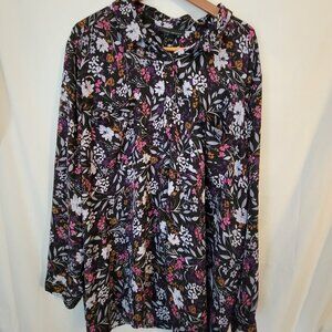 Women's Plus Lane Bryant Floral Blouse 34/35 Top Shirt
